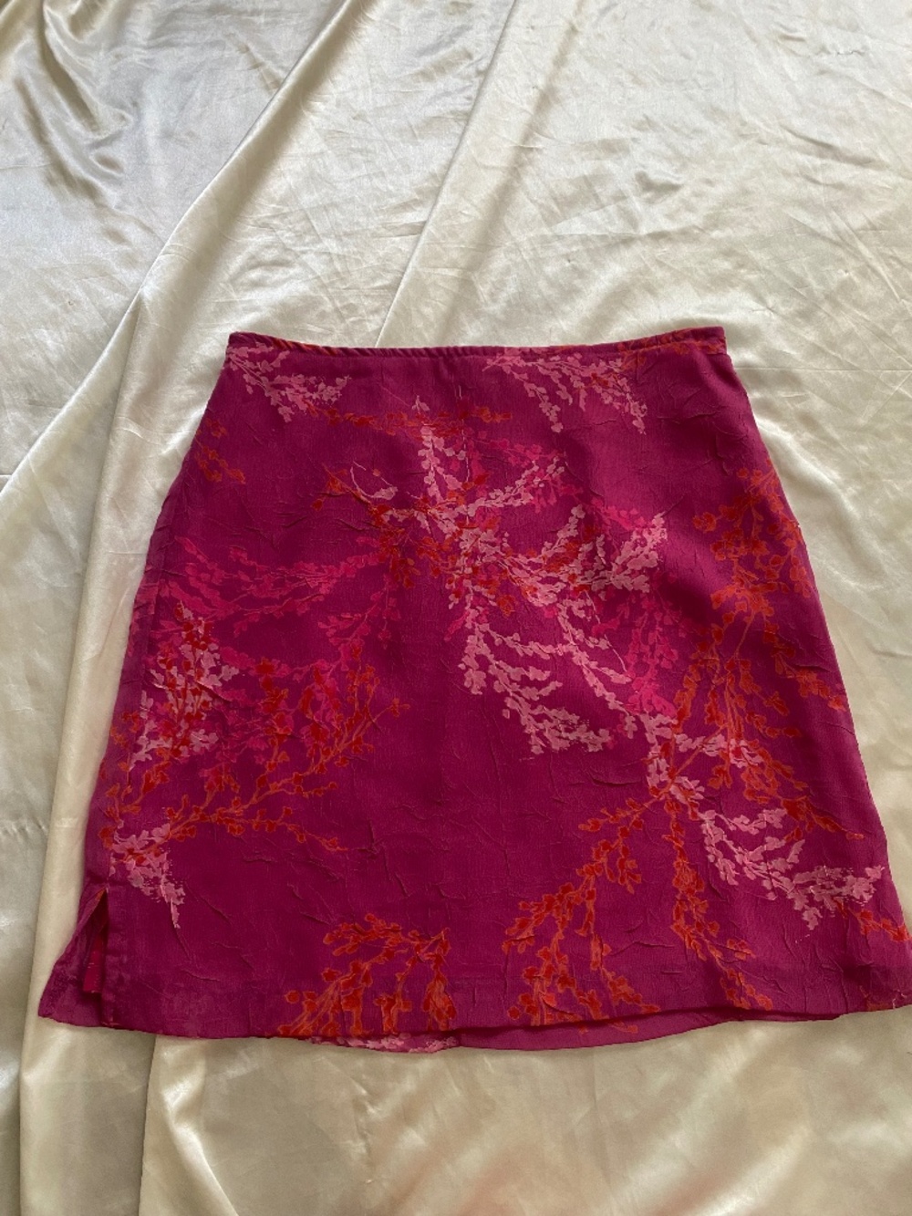 Vintage NWT y2k Pink Purple Floral Mini Skirt Boho Going Out Size 10